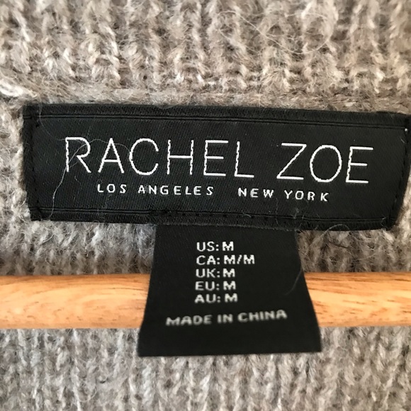 Rachel Zoe Gray Color Block Sweater Coat - Picture 7 of 7